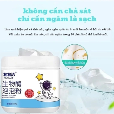 Bột Tẩy Trắng Enzyme Sinh Học 260g Đánh Bay Vết Bẩn Khử Vết Ố Vàng Tẩy Trắng Quần Áo Giá 79.000