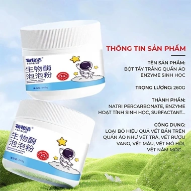 Bột Tẩy Trắng Enzyme Sinh Học 260g Đánh Bay Vết Bẩn Khử Vết Ố Vàng Tẩy Trắng Quần Áo Giá 79.000