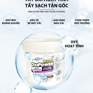 Bột Tẩy Trắng Quần Áo Đa Năng Mifan OxiPower – Xử lý vải ố vàng, vết bẩn khó giặt, an toàn không phai màu, chỉ 39.000₫ 5 Bột Tẩy Trắng Quần Áo Đa Năng Mifan OxiPower – Xử lý vải ố vàng, vết bẩn khó giặt, an toàn không phai màu, chỉ 39.000₫ 5