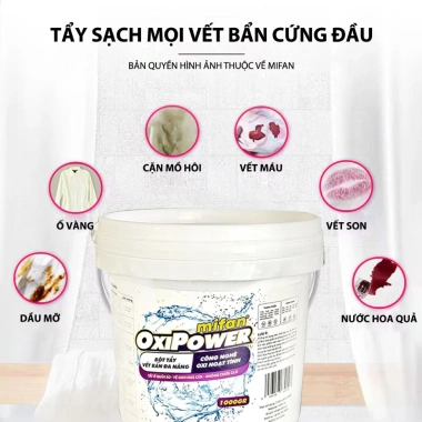 Bột Tẩy Trắng Quần Áo Đa Năng Mifan OxiPower – Xử lý vải ố vàng, vết bẩn khó giặt, an toàn không phai màu, chỉ 39.000₫