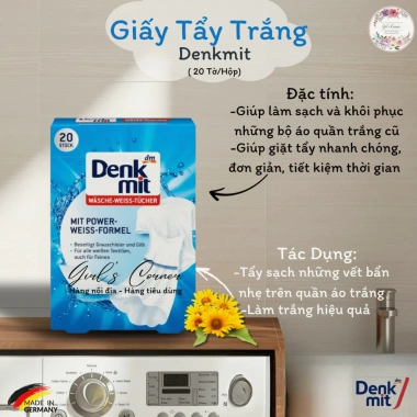 Bột tẩy vết bẩn quần áo Denkmit Oxi Power 750g - Nhập khẩu Đức, tẩy sạch, giá chỉ 175k