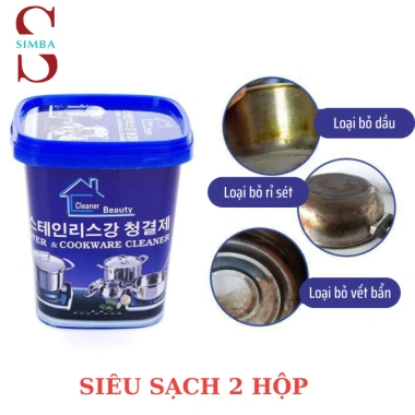 Bột tẩy xoong nồi Hàn Quốc 2 hộp 500gr - Kem đa năng làm trắng nồi, chảo, sàn nhà tắm, nhà bếp - Giá 75.000đ