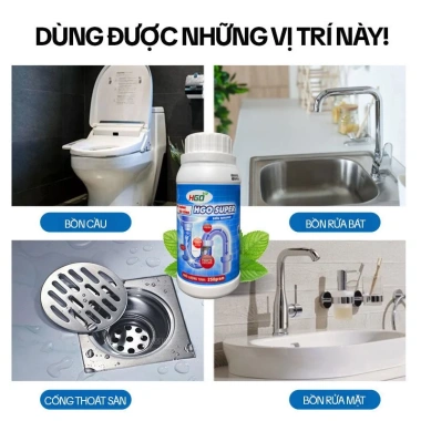 bột thông cống HGO SUPER Thông tắc bồn cầu, bồn rửa, đường ống nhanh, hiệu quả 59k 5