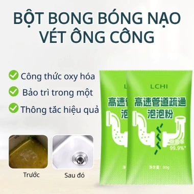 Bột Thông Cống Tốc Độ Cao 80g Dung Dịch Phá Mỡ Tan Tắc Nghẽn Đường Ống Bồn Cầu Bồn Rửa Giá 15.000đ