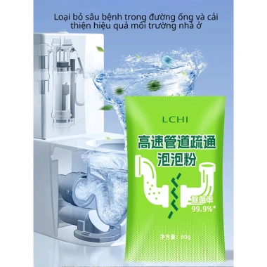 Bột Thông Cống Tốc Độ Cao 80g Dung Dịch Phá Mỡ Tan Tắc Nghẽn Đường Ống Bồn Cầu Bồn Rửa Giá 15.000đ