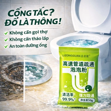Bột thông tắc ống dạng bọt hiệu suất cao - Thông nhanh cống bếp, bồn cầu, đa năng GD263 9.989đ