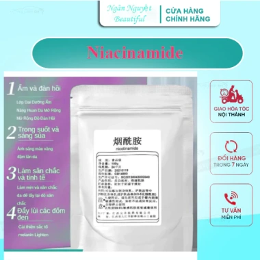Bột tinh chất Niacinamide Vitamin B3 50-200g - Dưỡng trắng, sáng da, giảm 75k