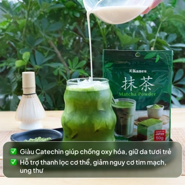Bột trà xanh Matcha Nhật Bản Kanes 50g - Nguyên chất, tăng năng lượng, 108k