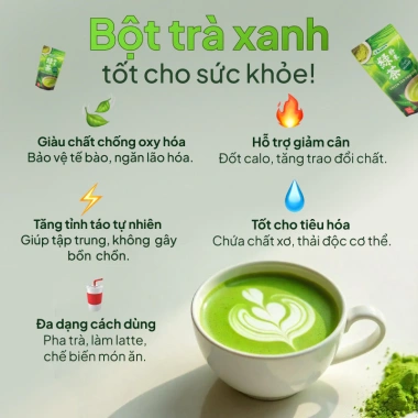Bột trà xanh Matcha Nhật Bản Kanes 50g - Nguyên chất, tăng năng lượng, 108k