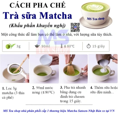 Bột Trà Xanh Matcha Premium Satoen 100g - Nguyên chất vụ xuân, chính hãng, giảm giá 185k