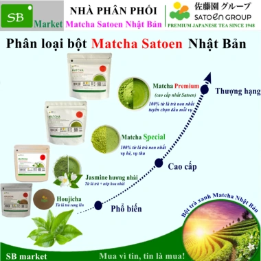 Bột trà xanh Matcha PREMIUM Satoen 100g - Nguyên chất vụ xuân, giảm giá 180k