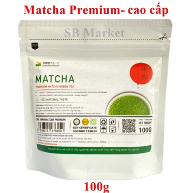 Bột trà xanh Matcha PREMIUM Satoen 100g - Nguyên chất vụ xuân, giảm giá 180k