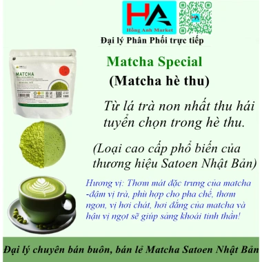 Bột Trà Xanh Matcha Special Satoen 100g - Giá ưu đãi 145.000đ, dùng cho uống, pha chế, làm bánh, kem