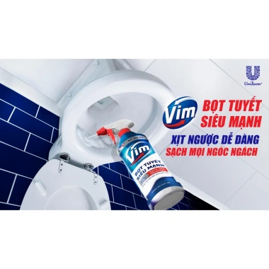 Bọt Tuyết Siêu Mạnh 500ml - Tẩy Bồn Cầu, Nhà Vệ Sinh Vim, Diệt 99,9% Vi Khuẩn, Giá Giảm 45.600₫ 3