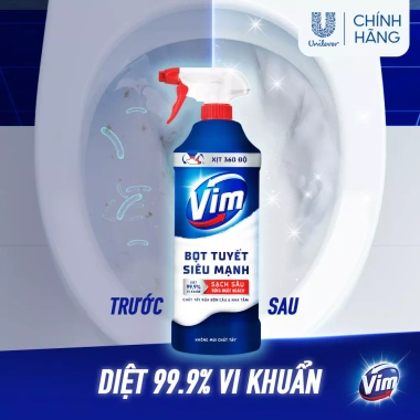 Bọt Tuyết Siêu Mạnh 500ml - Tẩy Bồn Cầu, Nhà Vệ Sinh Vim, Diệt 99,9% Vi Khuẩn, Giá Giảm 45.600₫ 5