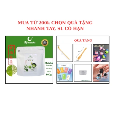 Bột Uji Matcha Jasmine hương Nhài - Trà xanh Nhật Bản, túi zip 50-100g, giảm 20%