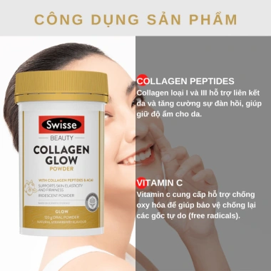 Bột Uống Collagen Thủy Phân Swisse Beauty Collagen Glow 120g - Dưỡng Da, Tăng Độ Đàn Hồi, Giá Ưu Đãi 579.000₫ 2