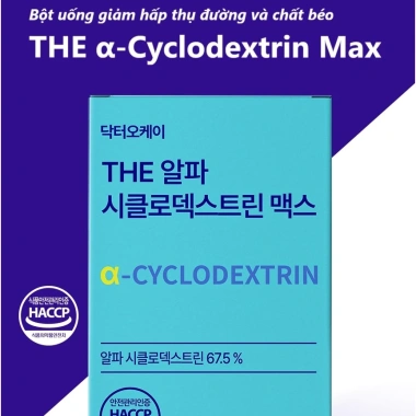 Bột uống Dr Okay Alpha‑Cyclodextrin Max 30 gói x 4g – Giảm hấp thu đường, chất béo, hỗ trợ tiêu hoá