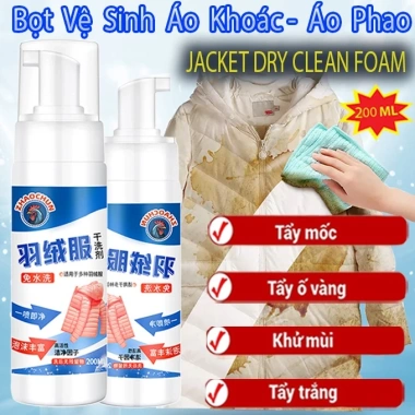 Bọt Vệ Sinh DRY CLEAN FOAM 200ml - Tẩy trắng áo khoác, chăn ga gối, bẩn mốc & ô vàng - 45k VND