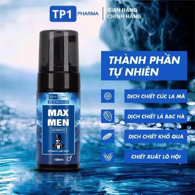 Bọt Vệ Sinh Nam MAX MEN ADA 100ml - Giảm 50% Sạch Sâu, Hương Nước Hoa Nam Tính