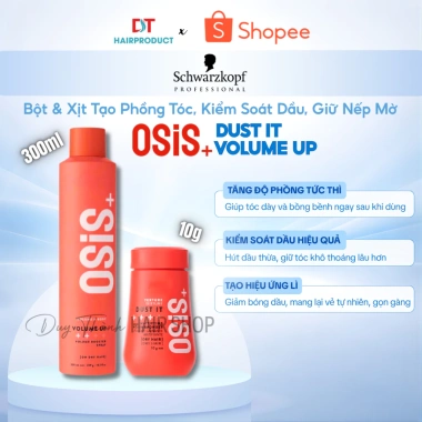 Bột & Xịt Tạo Phồng OSiS+ Dust It Volume Up - Phồng tóc, kiểm soát dầu, giữ nếp mờ Bột & Xịt Tạo Phồng OSiS+ Dust It Volume Up - Phồng tóc, kiểm soát dầu, giữ nếp mờ
