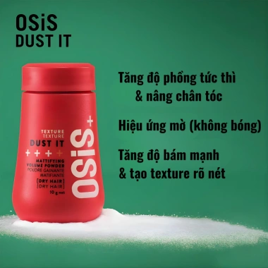 Bột & Xịt Tạo Phồng OSiS+ Dust It Volume Up - Phồng tóc, kiểm soát dầu, giữ nếp mờ 3 Bột & Xịt Tạo Phồng OSiS+ Dust It Volume Up - Phồng tóc, kiểm soát dầu, giữ nếp mờ 3