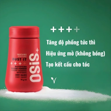 Bột & Xịt Tạo Phồng OSiS+ Dust It Volume Up - Phồng tóc, kiểm soát dầu, giữ nếp mờ 4 Bột & Xịt Tạo Phồng OSiS+ Dust It Volume Up - Phồng tóc, kiểm soát dầu, giữ nếp mờ 4