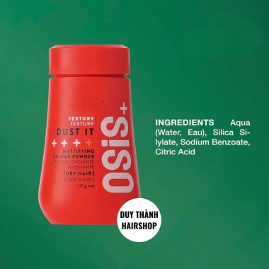 Bột & Xịt Tạo Phồng OSiS+ Dust It Volume Up - Phồng tóc, kiểm soát dầu, giữ nếp mờ 6 Bột & Xịt Tạo Phồng OSiS+ Dust It Volume Up - Phồng tóc, kiểm soát dầu, giữ nếp mờ 6