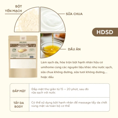 Bột Yến Mạch Đắp Mặt Nạ UMIHOME Nguyên Chất 100% Organic 40g - Giá 44.000đ 2
