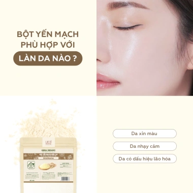 Bột Yến Mạch Đắp Mặt Nạ UMIHOME Nguyên Chất 100% Organic 40g - Giá 44.000đ 4