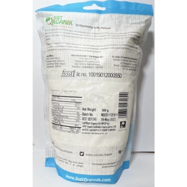 Bột Yến Mạch Hữu Cơ Just Organik 500g Nhập Khẩu Ấn Độ - Dinh Dưỡng Cho Mẹ Bầu, Bé, Làm Bánh Ăn Kiêng