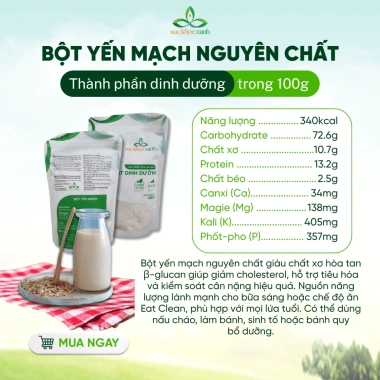 Bột Yến Mạch Nguyên Chất Úc 400g - Chất Xơ, Không Đường, Giảm Cân, Da Đẹp, 50.200 VND