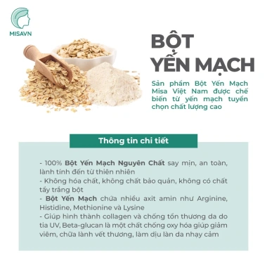 Bột Yến Mạch Nguyên Chất Xay Mịn 100% Organic MISA Giá 33.000 VND Giảm Cân