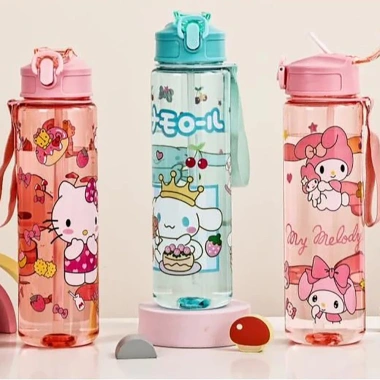 Bottole nhựa họa tiết hoạt hình ống hút - Uống nước ngoài trời cho bé trai, bé gái 3 Bottole nhựa họa tiết hoạt hình ống hút - Uống nước ngoài trời cho bé trai, bé gái 3