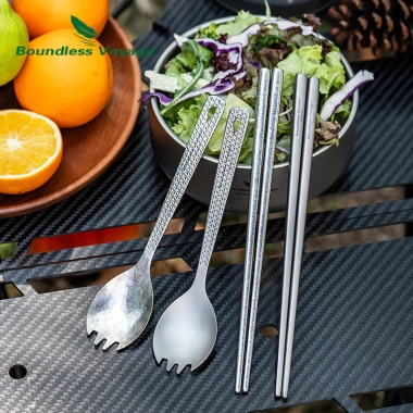 Boundless Voyage Titan Đũa Spork cắm trại, dao kéo nhẹ, du lịch di động, máy rửa bát