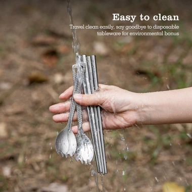 Boundless Voyage Titan Đũa Spork cắm trại, dao kéo nhẹ, du lịch di động, máy rửa bát 6 Boundless Voyage Titan Đũa Spork cắm trại, dao kéo nhẹ, du lịch di động, máy rửa bát 6