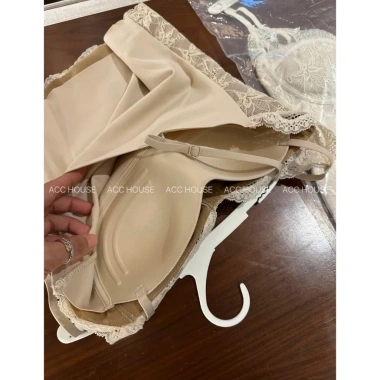 Bra ren 2 dây cúp dài, cổ V, ren phối tinh tế, giá ưu đãi 169k - BR001