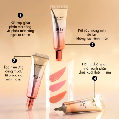 BROWIT Jelly Eyeshadow & Blusher - Kem má hồng & phấn mắt mượt, giảm giá 22% chỉ 109.000₫ 5 BROWIT Jelly Eyeshadow & Blusher - Kem má hồng & phấn mắt mượt, giảm giá 22% chỉ 109.000₫ 5