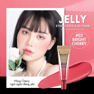 BROWIT Jelly Eyeshadow & Blusher - Kem má hồng & phấn mắt mượt, giảm giá 22% chỉ 109.000₫ 7 BROWIT Jelly Eyeshadow & Blusher - Kem má hồng & phấn mắt mượt, giảm giá 22% chỉ 109.000₫ 7
