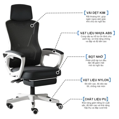 BRTHORY Ghế Xoay Văn Phòng Công Thái Học 360 - Hỗ Trợ Gù Lưng, Nâng Hạ, Gác Chân, Giá 1.059.000₫