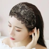 BRYOKPB Băng đô ren rộng thêu hoa, răng cài chống trượt, phong cách cổ điển, nhiều màu 3