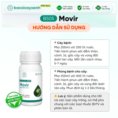 BS05 Movir Chặn Đứng Xoăn Lá - Phòng Sượng Trái Do Virus, Giá Giảm 85.000₫ 8 BS05 Movir Chặn Đứng Xoăn Lá - Phòng Sượng Trái Do Virus, Giá Giảm 85.000₫ 8