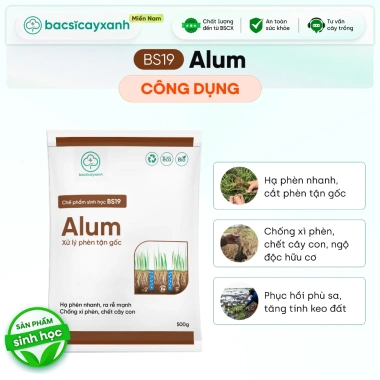 BS19 Alum khử chua hạ phèn đất, xử lý nhiễm mặn ngộ độc hữu cơ và Bác Sĩ Cây Xanh 3 BS19 Alum khử chua hạ phèn đất, xử lý nhiễm mặn ngộ độc hữu cơ và Bác Sĩ Cây Xanh 3