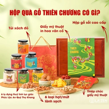 BST quà Tết 2.026 gỗ sồi cao cấp hạt dinh dưỡng tốt cho sức khỏe - Lazen giảm giá 21% 3