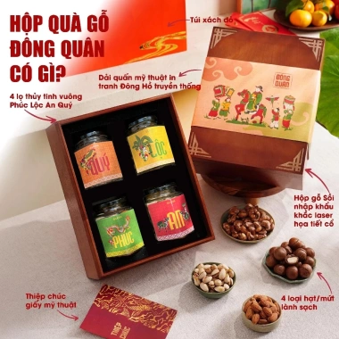 BST quà Tết 2.026 gỗ sồi cao cấp hạt dinh dưỡng tốt cho sức khỏe - Lazen giảm giá 21% 9