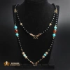 Bùa dây treo đôi hai vòng cổ xích mạ não pha lê trắng hồng chalcedony đa năng - Giá 378k 3