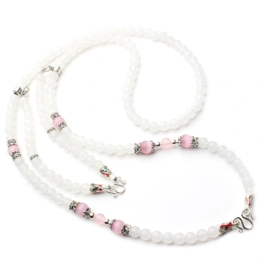 Bùa dây treo đôi hai vòng cổ xích mạ não pha lê trắng hồng chalcedony đa năng - Giá 378k 4 Bùa dây treo đôi hai vòng cổ xích mạ não pha lê trắng hồng chalcedony đa năng - Giá 378k 4