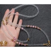 Bùa dây treo đôi hai vòng cổ xích mạ não pha lê trắng hồng chalcedony đa năng - Giá 378k 5