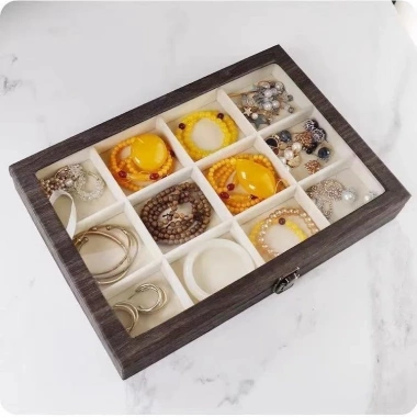 Bùa Hộ Mệnh Đen Hộp Wenwan - Hộp bảo quản chống gỗ, hạt da, trưng bày trang sức lớn