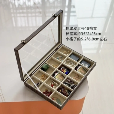 Bùa Hộ Mệnh Đen Hộp Wenwan - Hộp bảo quản chống gỗ, hạt da, trưng bày trang sức lớn